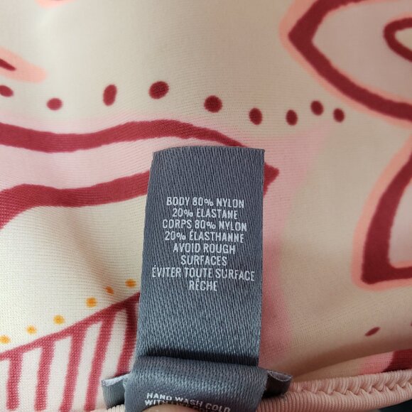 Aerie Boho Floral Print Cut Out Open Back One Piece Swimsuit S  Peach Red - Picture 10 of 10